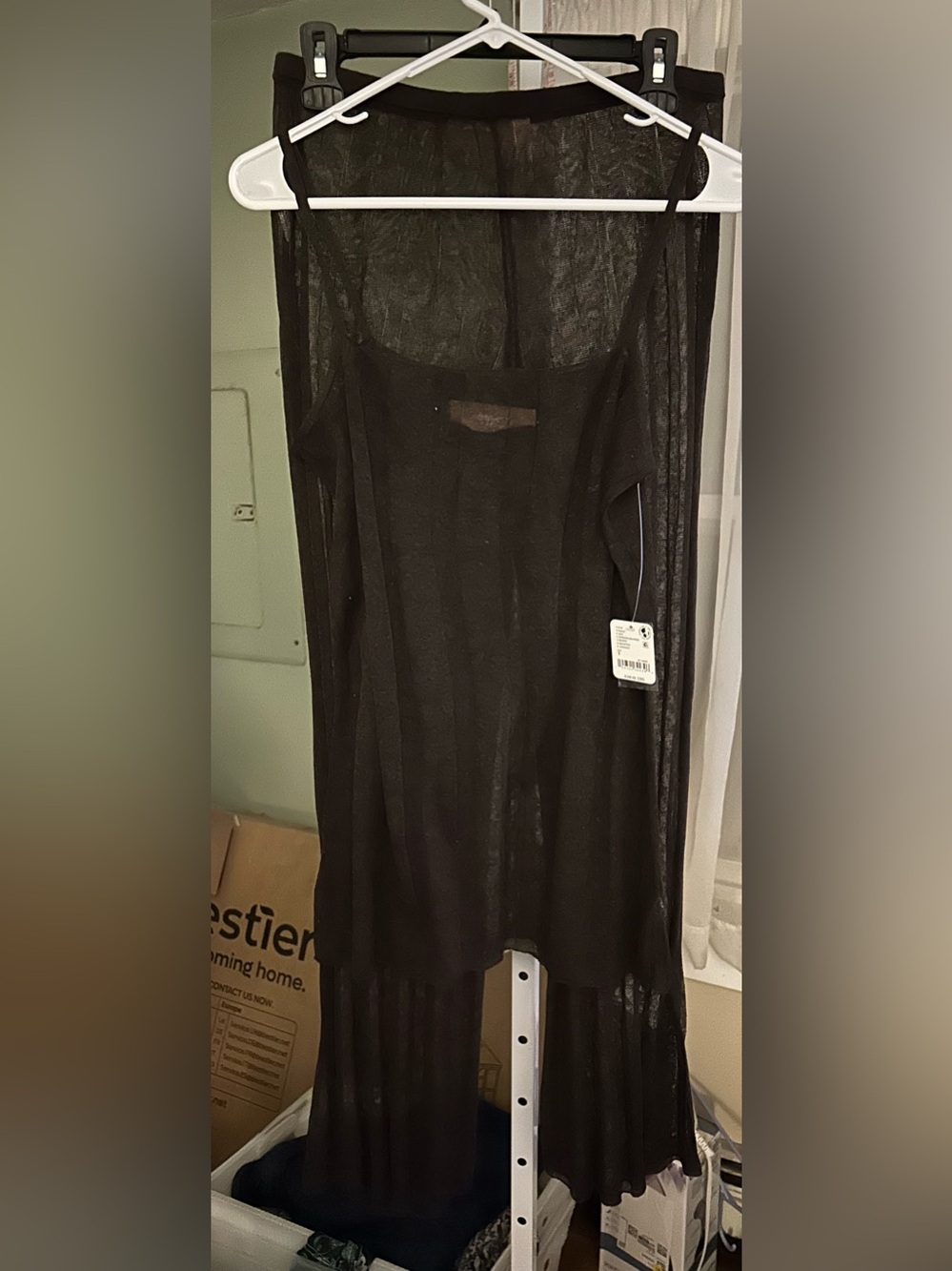 Free People Sheer Black Pants & Tank